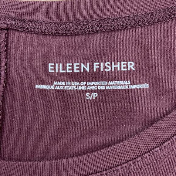 Eileen Fisher Womens Size S Stretch Jersey Knit Dress Round Neck Rust USA Made - Picture 12 of 15